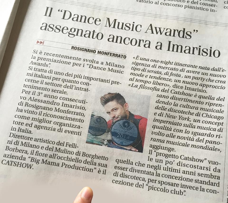 Il “Dance Music Awards” assegnato ancora a Imarisio
