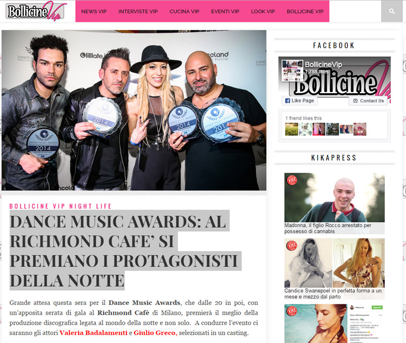 DANCE MUSIC AWARDS: AL RICHMOND CAFE’ SI PREMIANO I PROTAGONISTI DELLA NOTTE