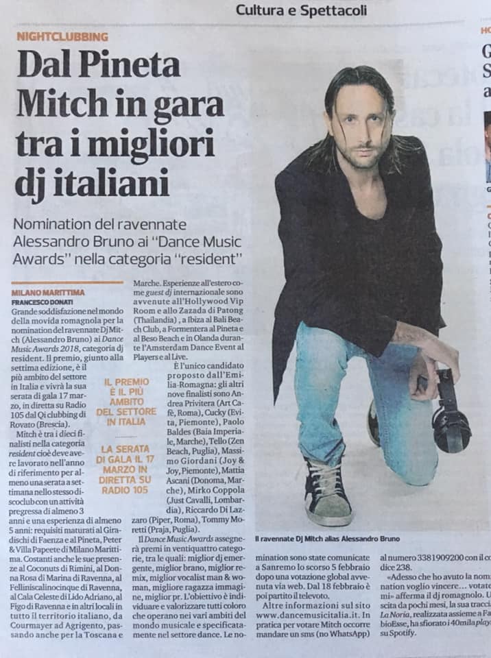 Dal Pineta Mitch in gara tra i migliori dj Italiani